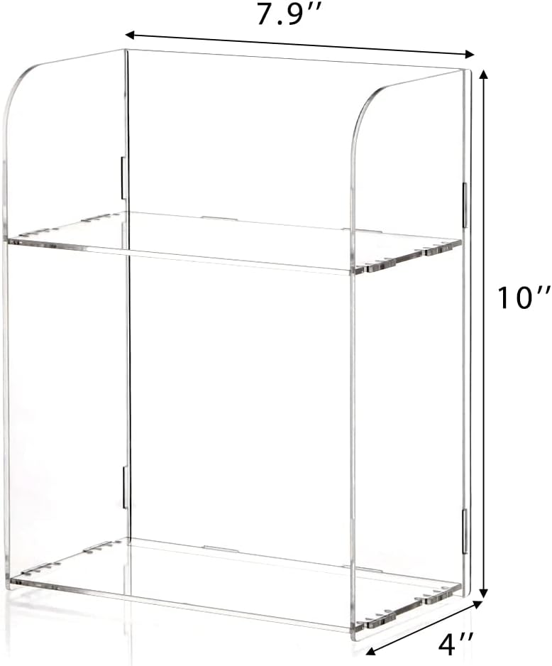 3 Tier Clear Acrylic Bathroom Organizer Shelf for Cosmetic Perfume Skincare Makeup Toy Spices Standing Tabletop Vanity Tray Shelf Multifunctional Sturdy Display Showcase