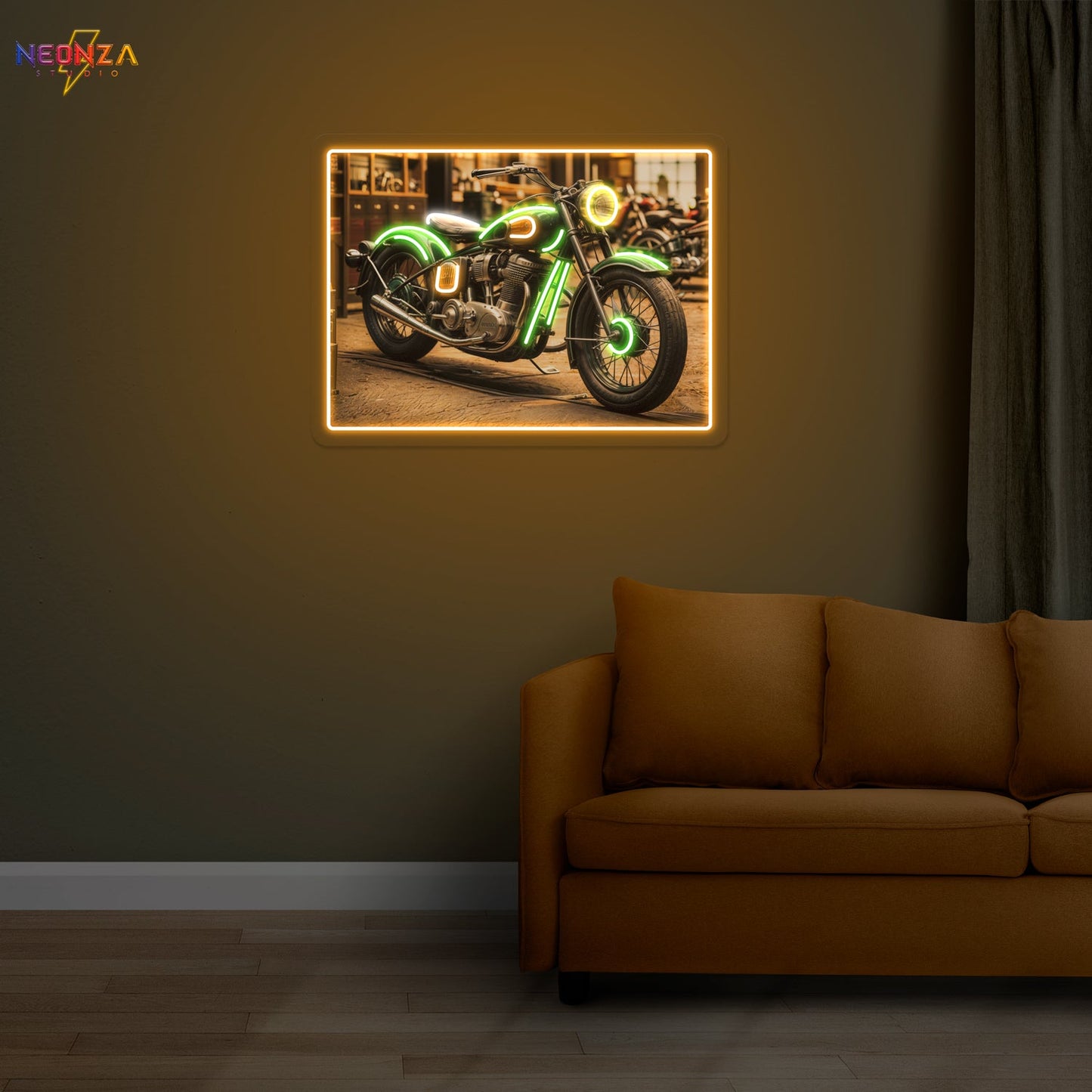 Royal Enfield Motorcycle Vintage Neon Sign Artwork