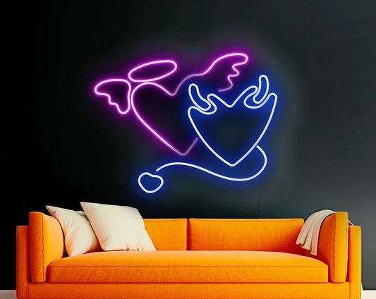 Angel and Devil Neon Sign