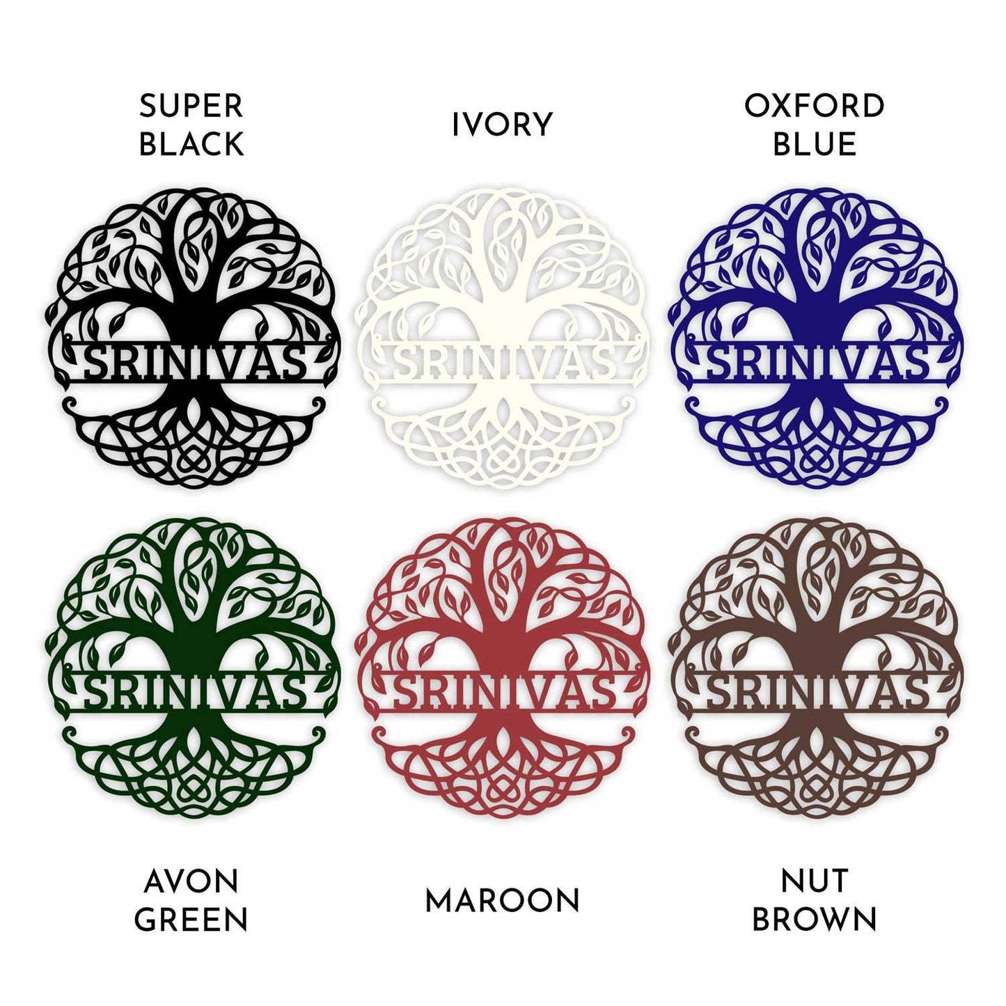 Tree of Life - Personalized Metal Name Plate for Home