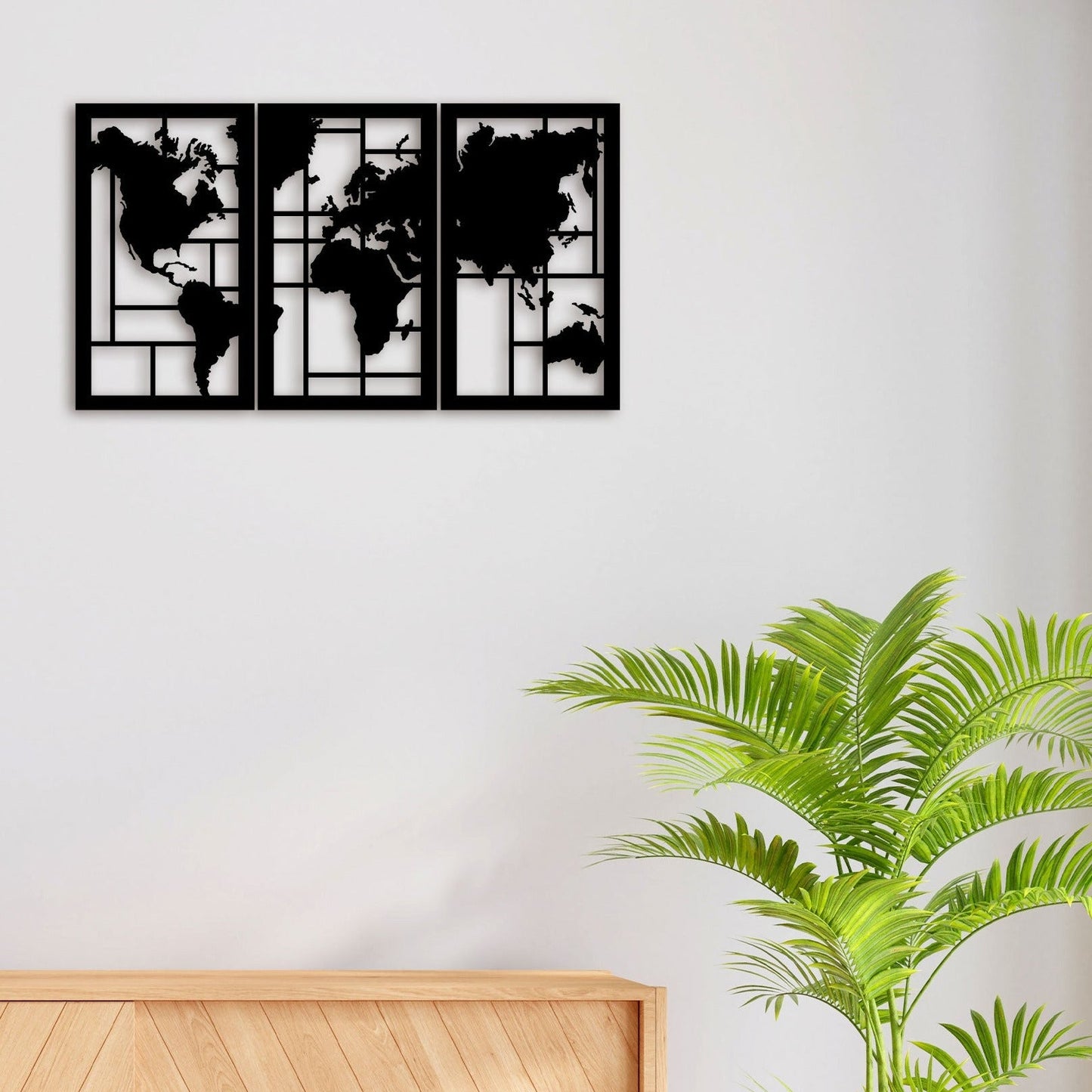 3 Pieces Map Wall Art