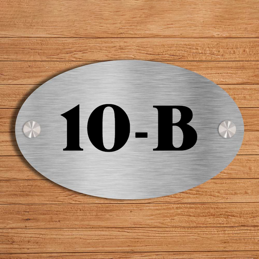 Ovalica - Stainless Steel House Number Sign