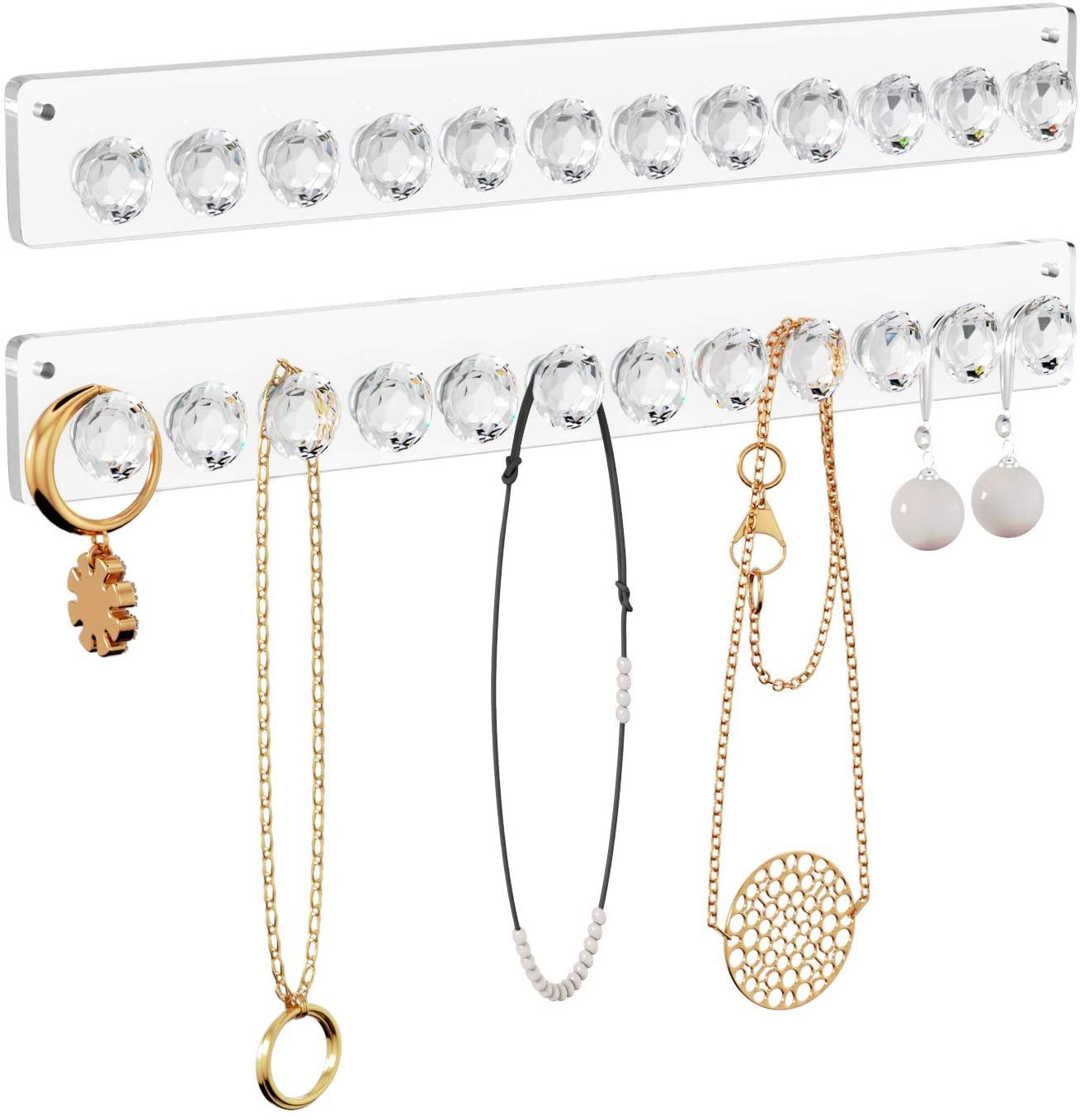 Buy Heesch Necklace Hanger, Acrylic Necklace Organizer Wall Necklace  Holder, Jewelry Hooks for Necklaces, Bracelets, Chains (4-pack Clear)  Online at desertcartINDIA