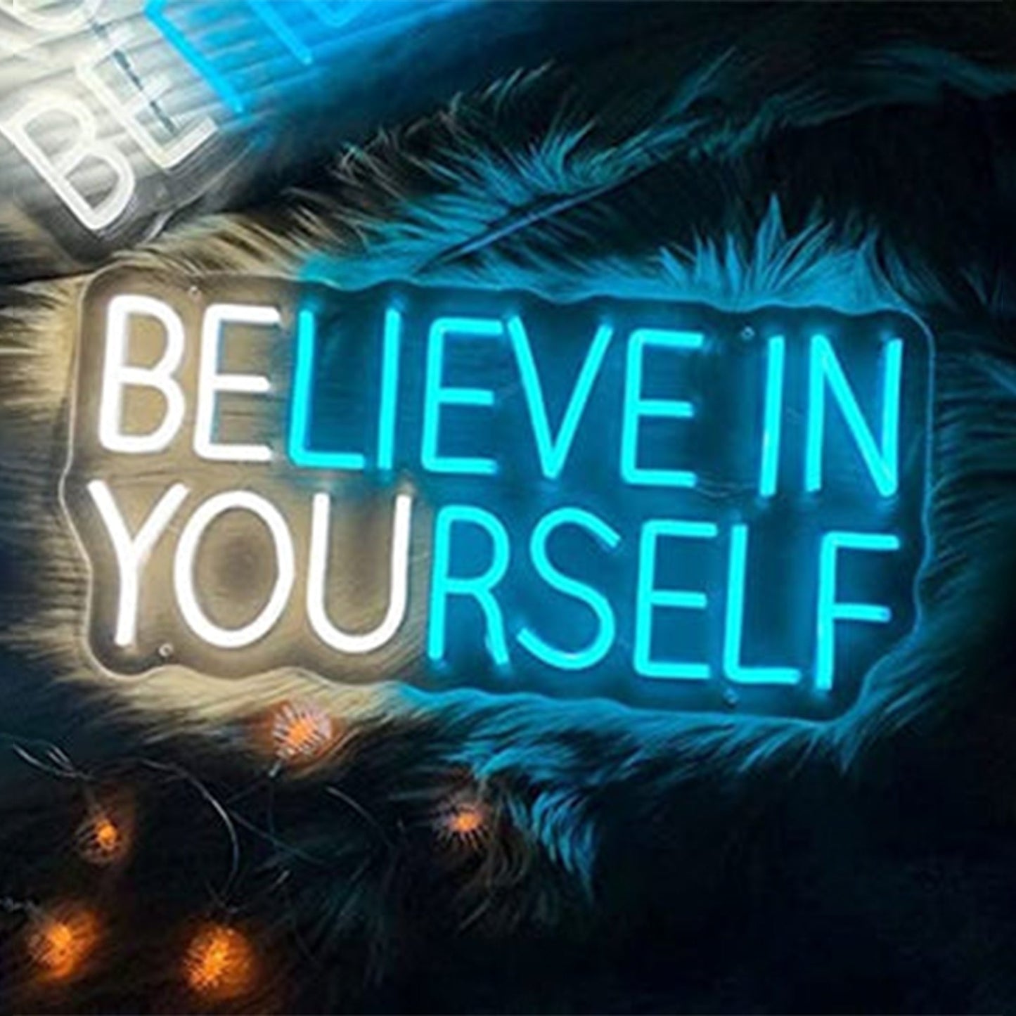 Warm White Believe in Yourself Neon Sign Baby Shower-neonzastudio