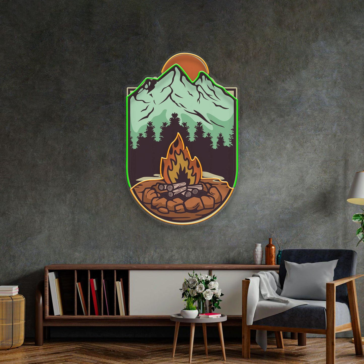 Campfire LED Neon Sign Light Pop Art