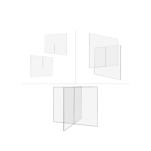 Clear Acrylic 4 Way Table Divider Shield - 23.5H x 29.5W x 29.5L