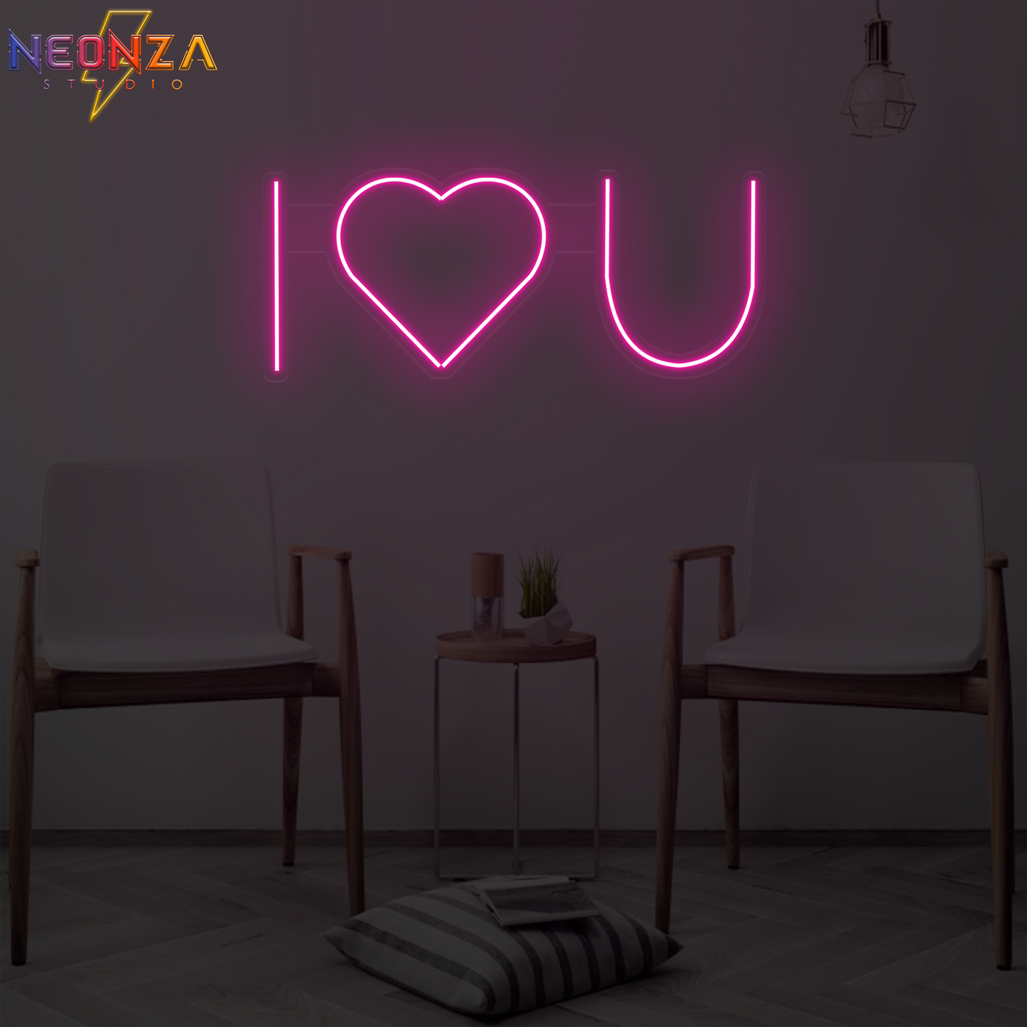 i love u Neon quote Sign oniine pink