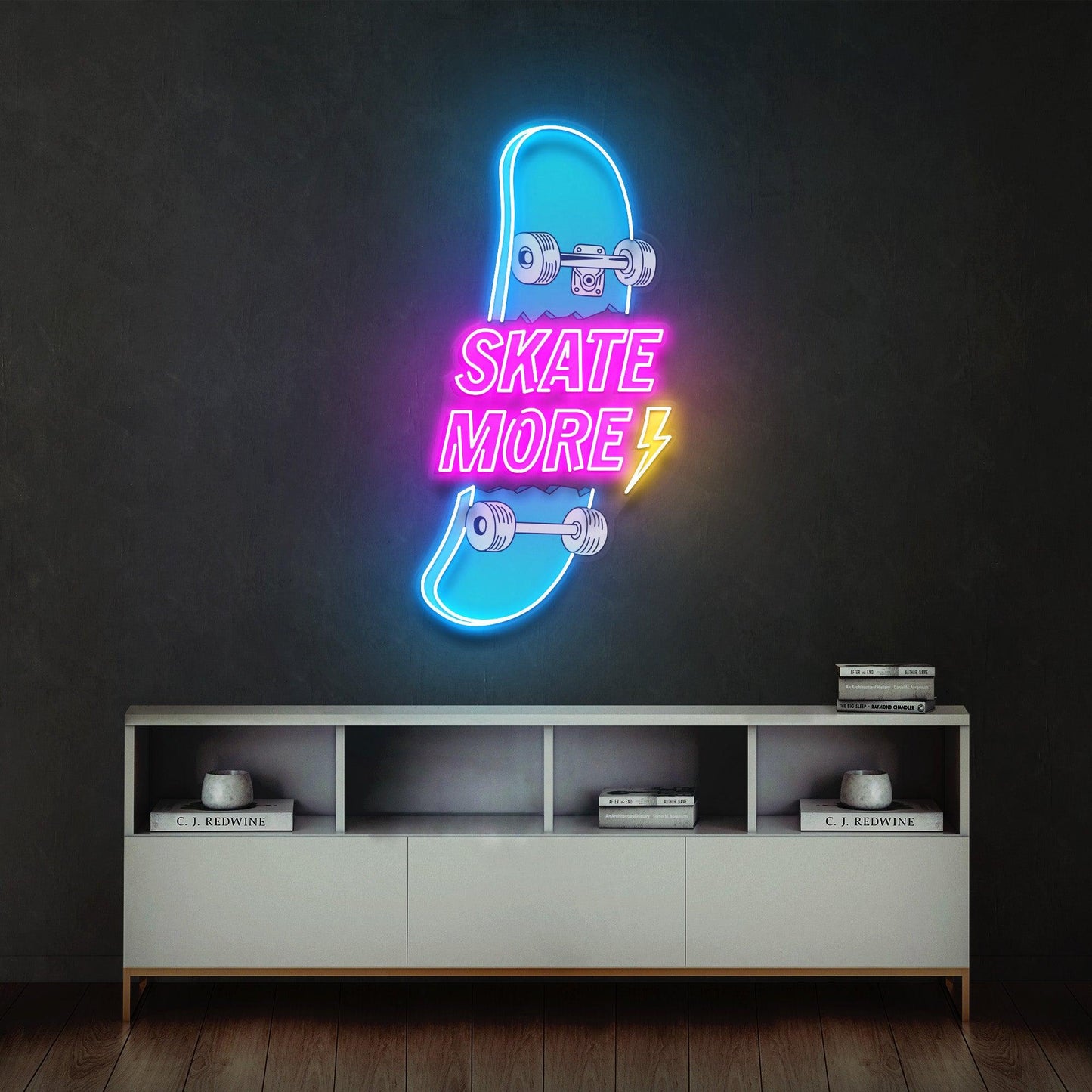 Skate More Led Neon Acrylic Artwork