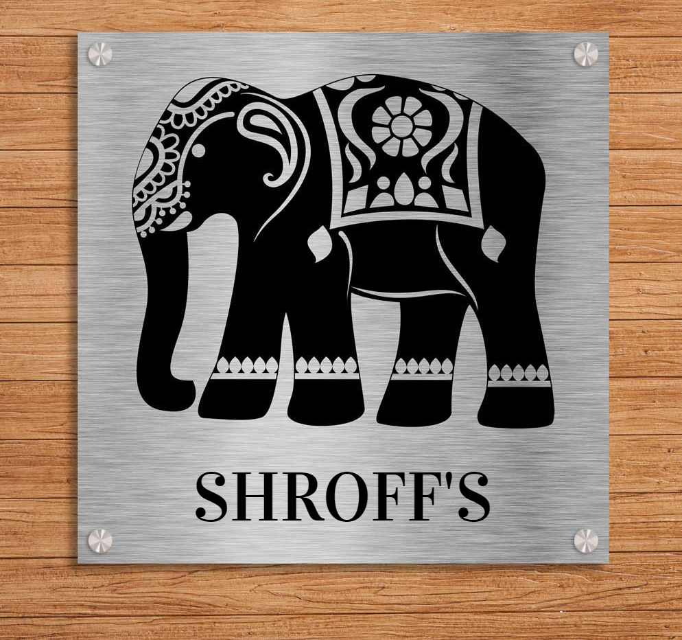 Gaja (Bidri) - Stainless Steel Name Plate