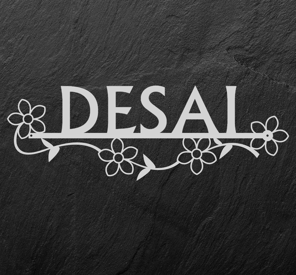 Floral Magic - Stainless Steel Name Plate