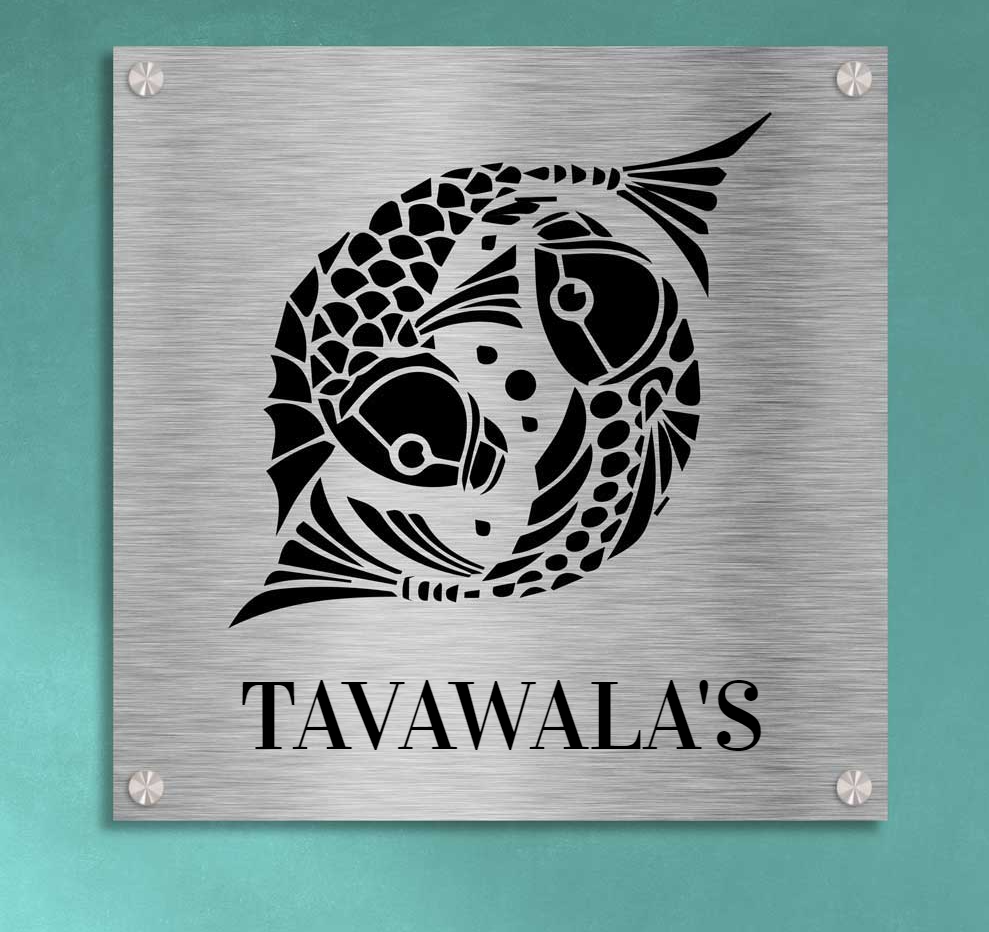 Jaljan (Sanjhi Art) - Stainless Steel Name Plate