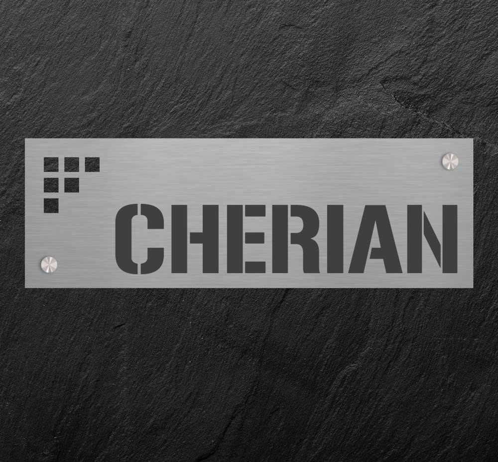 Square Bits - Stainless Steel Name Plate