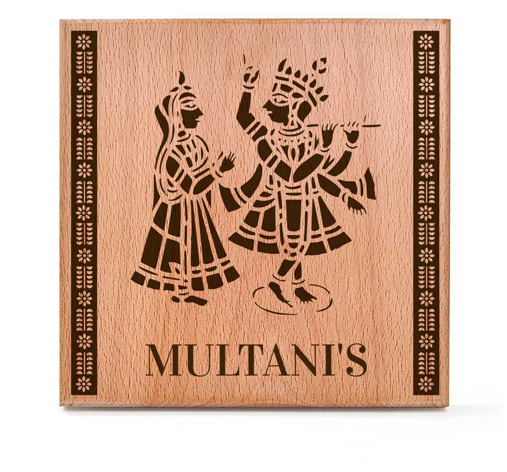 Leela (Sanjhi Art) - Wooden Name Plate