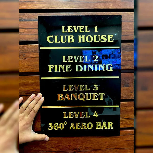 Black and Golden Acrylic Name Plate