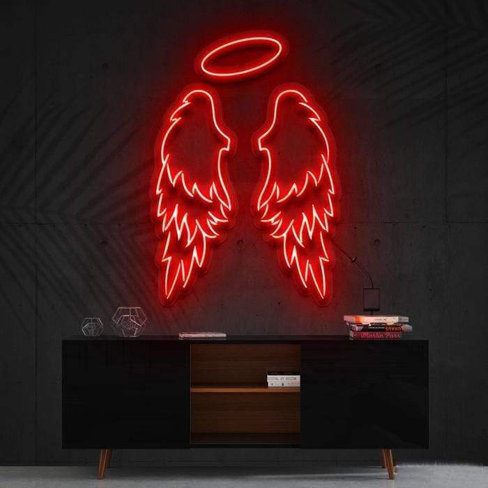 Angel Wings LED Neon Art red