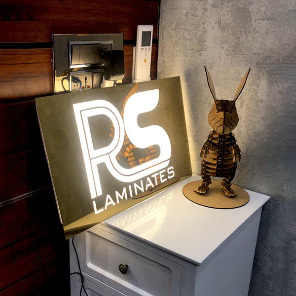 Golden Steel Led Name Plate