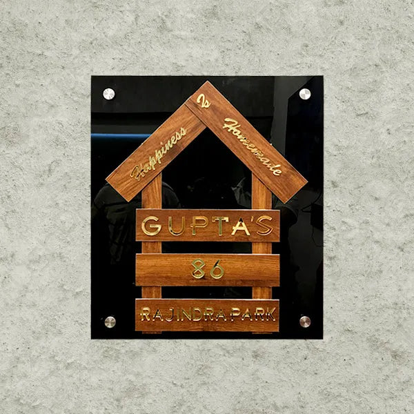 Acrylic and Wooden Name Plate