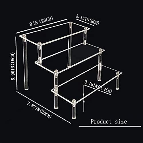 Acrylic Riser, Acrylic Shelf Riser 3 Tier Cupcake Display Stand Large Collection Organizer Shelf Stand for Cologne