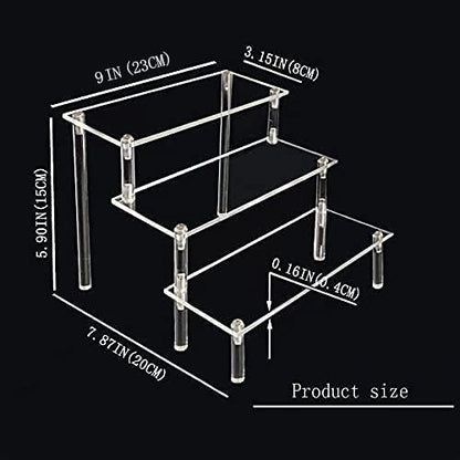 Acrylic Riser, Acrylic Shelf Riser 3 Tier Cupcake Display Stand Large Collection Organizer Shelf Stand for Cologne