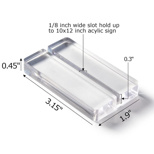 Acrylic Sign Holders, 20 PCS Clear Place Card Holders with Card Slot, Table Numbers Display Stands, for Wedding/Meeting/Menu/Table Numbers.