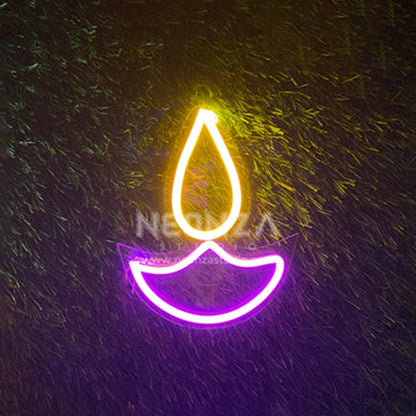 Diwali Diya Neon Signs Set of 2pcs