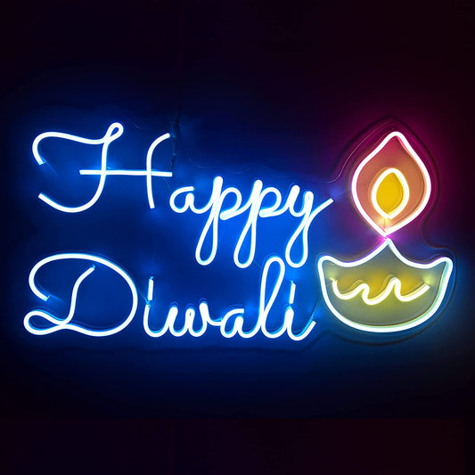 Neon Sign Lights "Happy Diwali"
