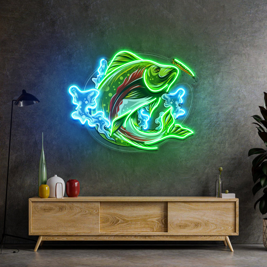 Big Wave Fishing LED Neon Sign Light Pop Art – acrylicsheetsindia