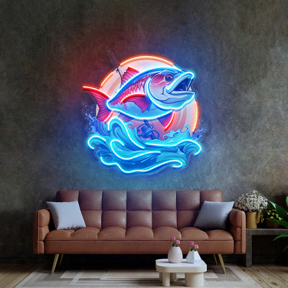 Blue Sea Fish LED Neon Sign Light Pop Art