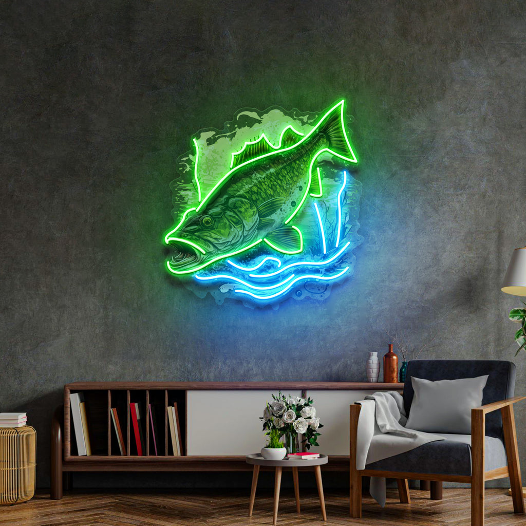 Cold Fishing Frame LED Neon Sign Light Pop Art