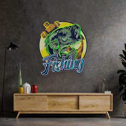 Fishing With A Large Anchor LED Neon Sign Light Pop Art