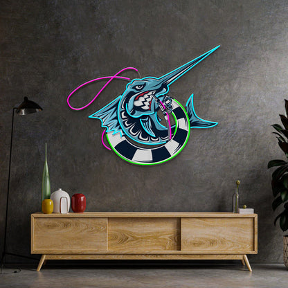 Float Fishing LED Neon Sign Light Pop Art