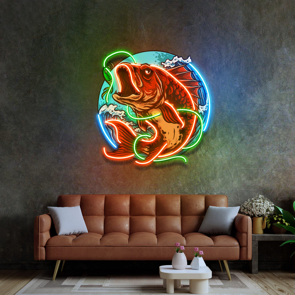 Good Bait Fish LED Neon Sign Light Pop Art
