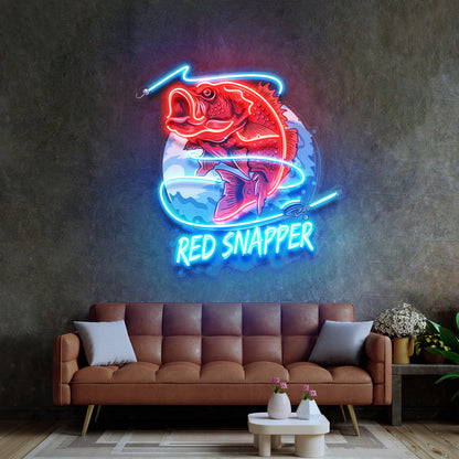 Red Snapper LED Neon Sign Light Pop Art