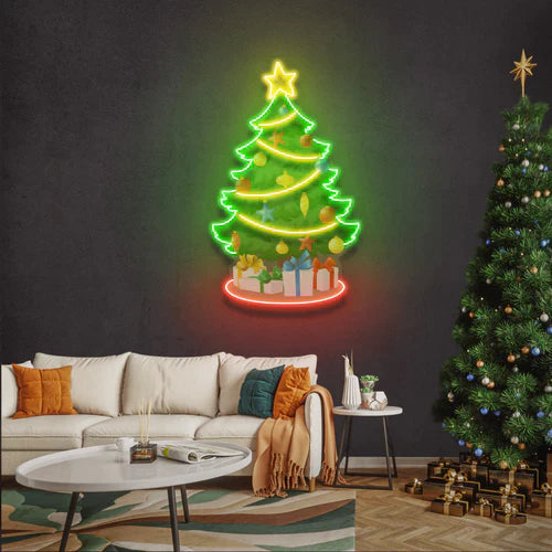 Traditional Christmas Tree Art Work Led Neon Sign Light