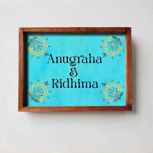 Kona - Handcrafted Framed Nameplate - Yellow