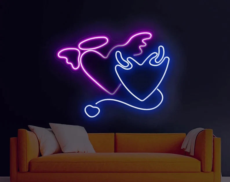 Angel and Devil Neon Sign