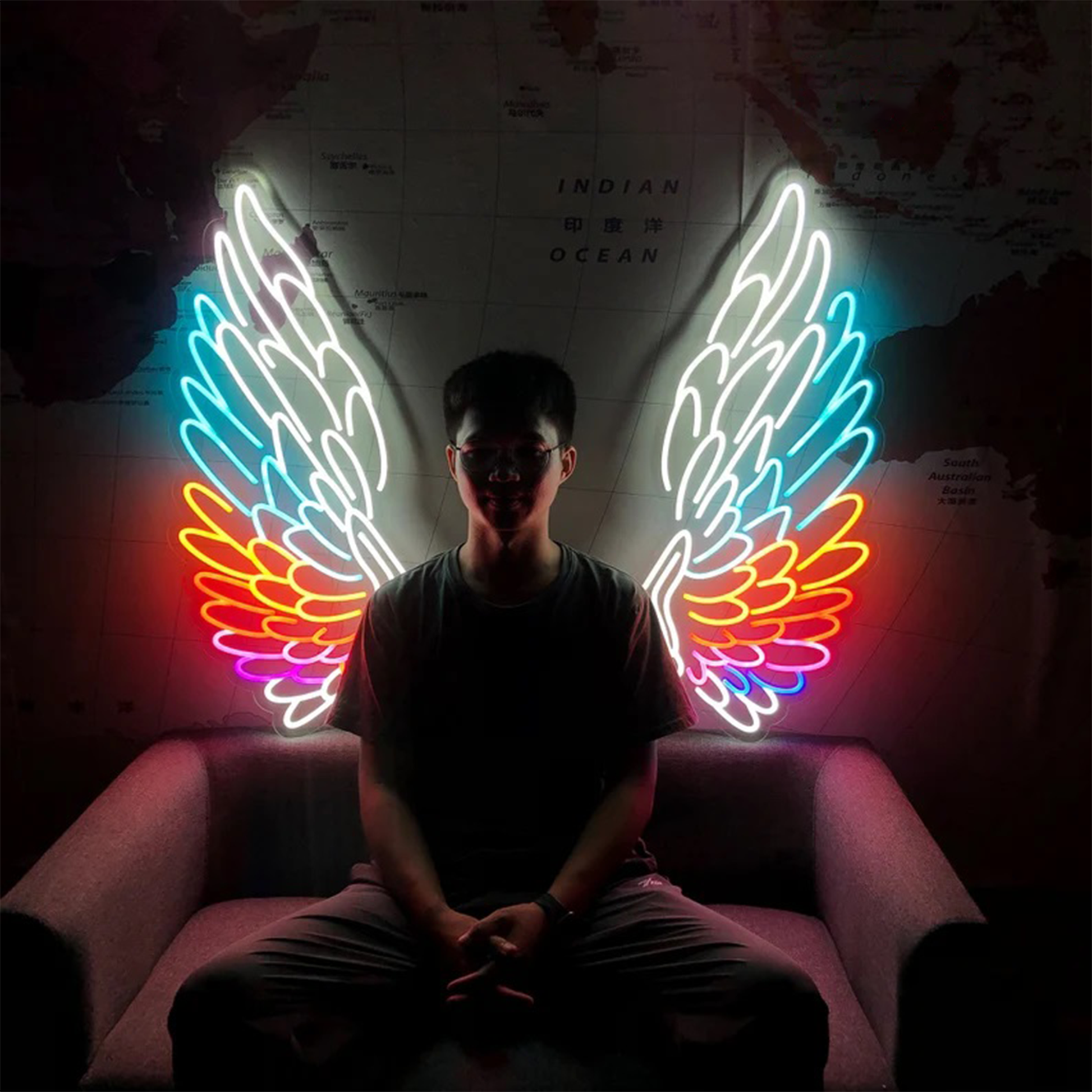 Light up angel wings wall deals decor
