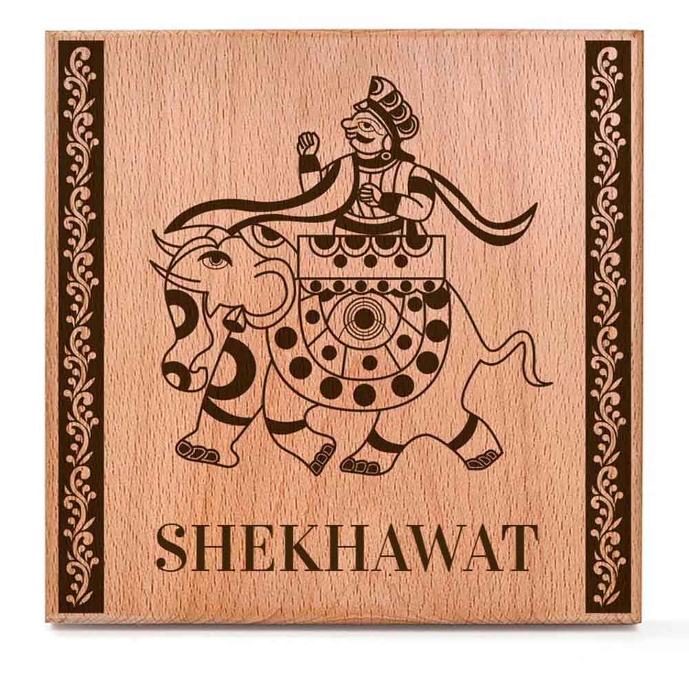 Khamma Ghani (Phad Art) - Wooden Name Plate