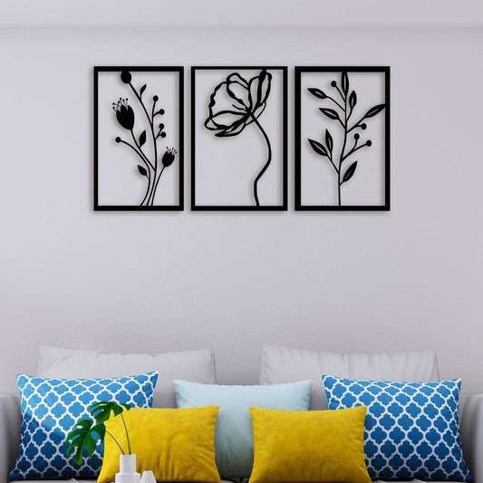 3 Piece Flower Set Wall Art