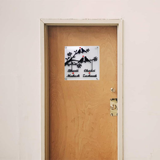 2 Pair Of Love Birds Acrylic - Name Plate