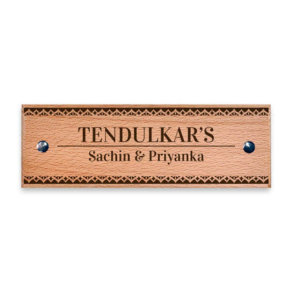 Kinara (Madhubani) - Wooden Name Plate
