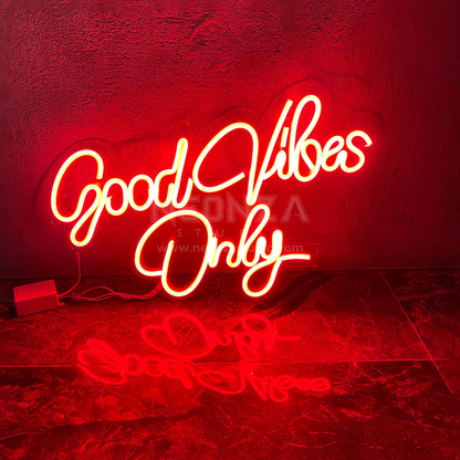 red Good Vibes Neon Sign