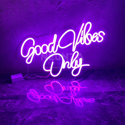 purple Good Vibes Neon Sign