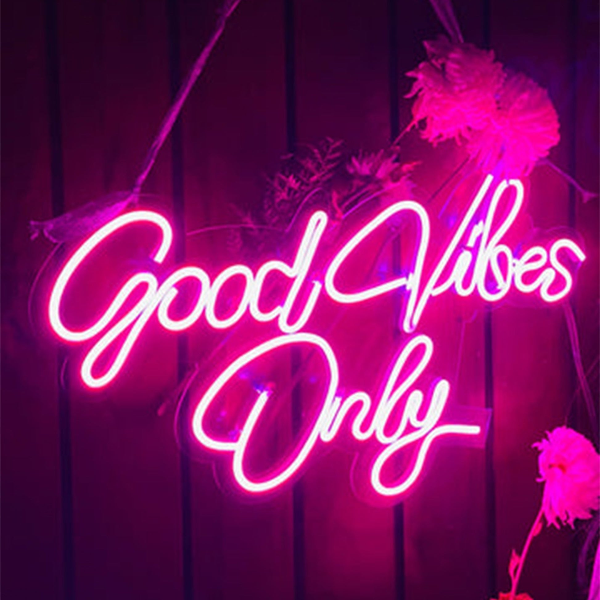 Good Vibes Only Pink Neon Sign