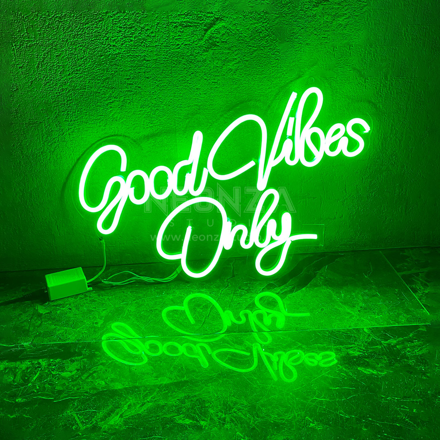 green Good Vibes Neon Sign