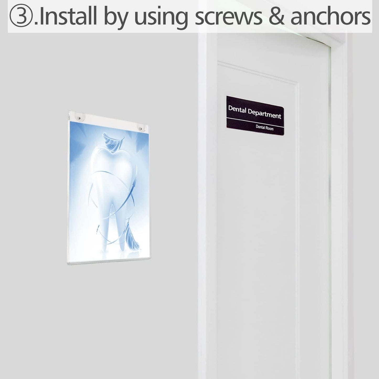 install by screws and anchors