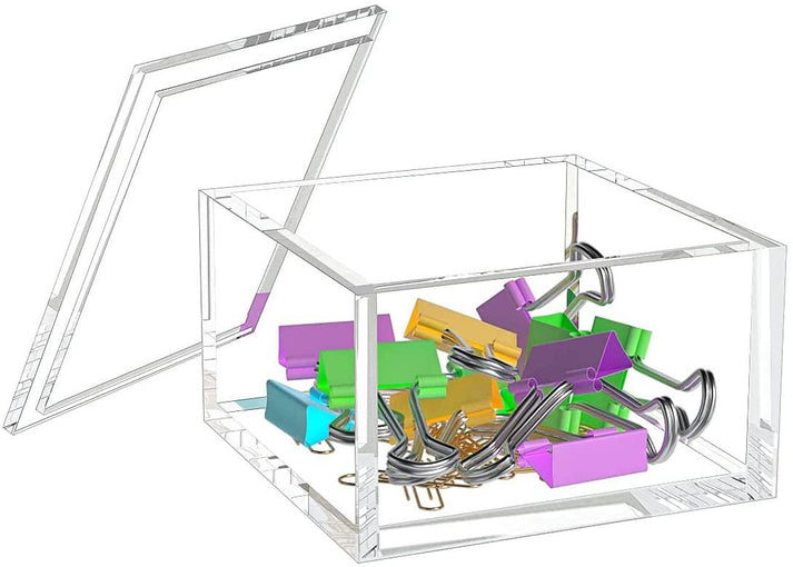 Buy Clear Square Acrylic Box with Lid to Hold Staples | ASI ...