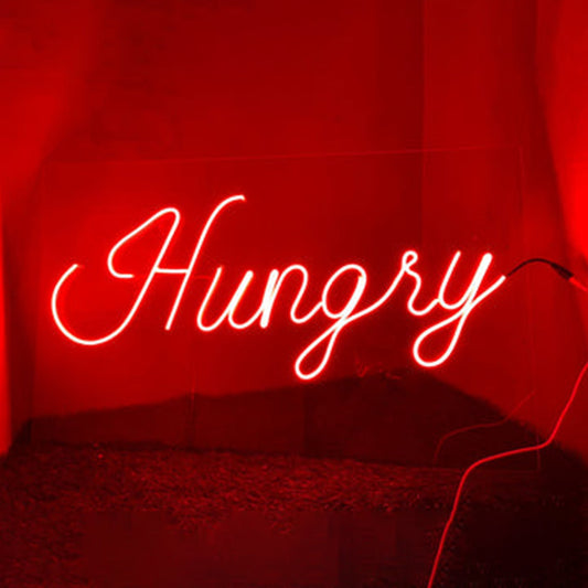 HUNGRY Neon Sign Night LED Light