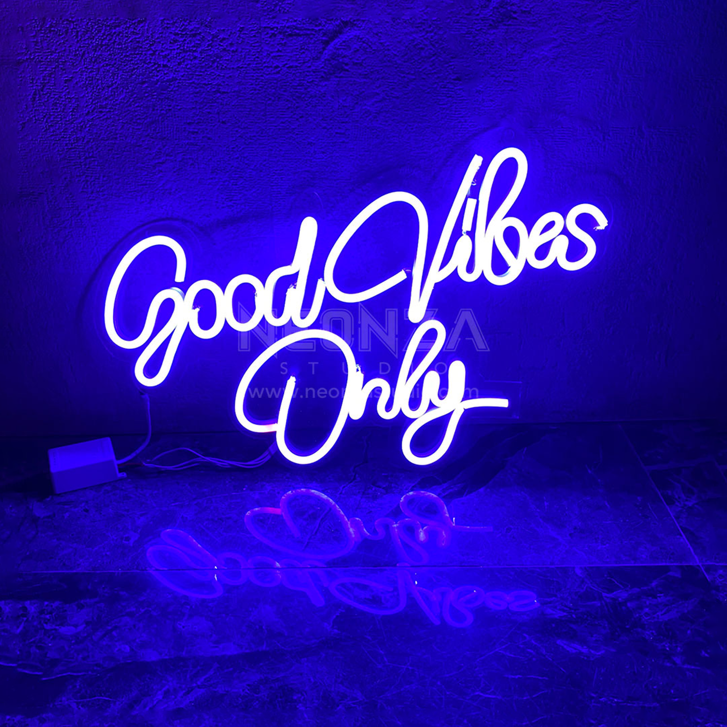 dark blue Good Vibes Neon Sign