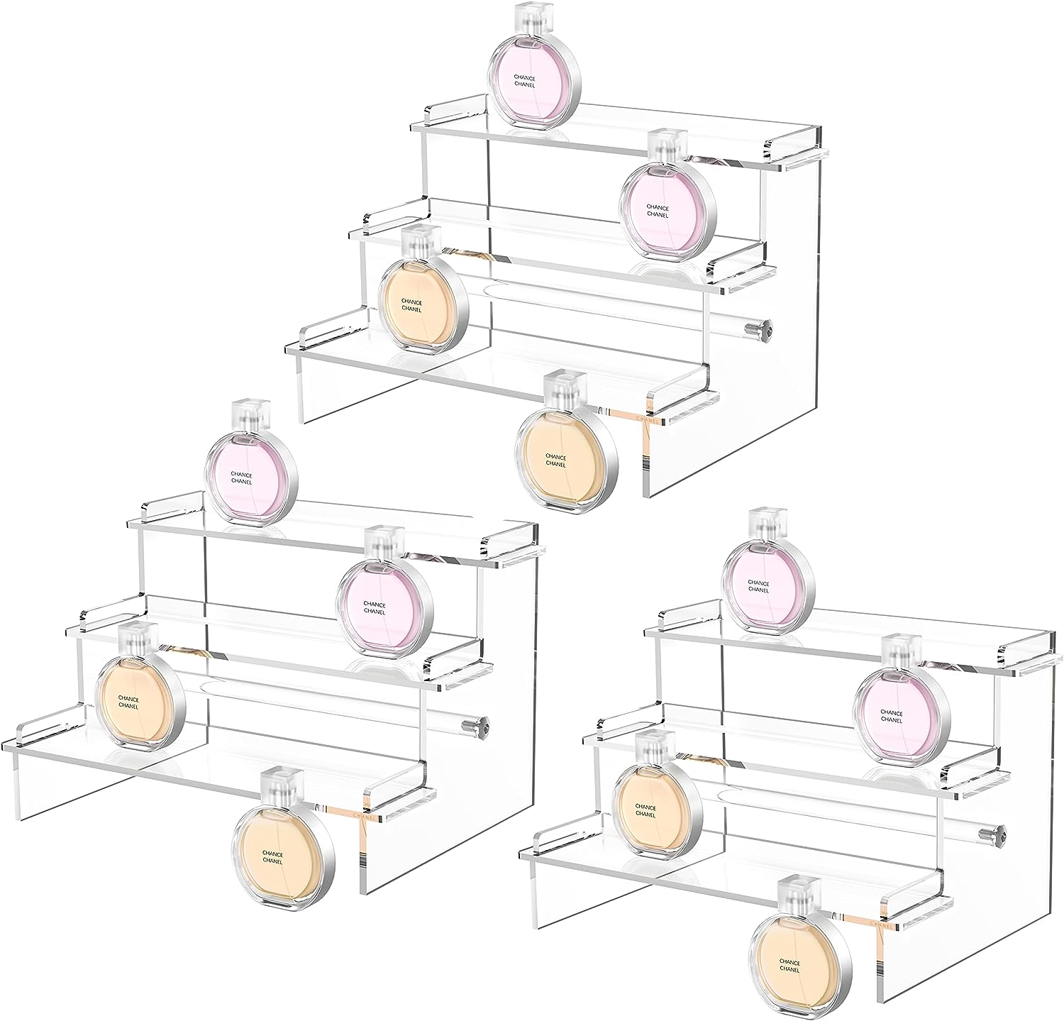 Acrylic Risers Display Stands, 12'' Perfume Organizer, Clear Riser for ...
